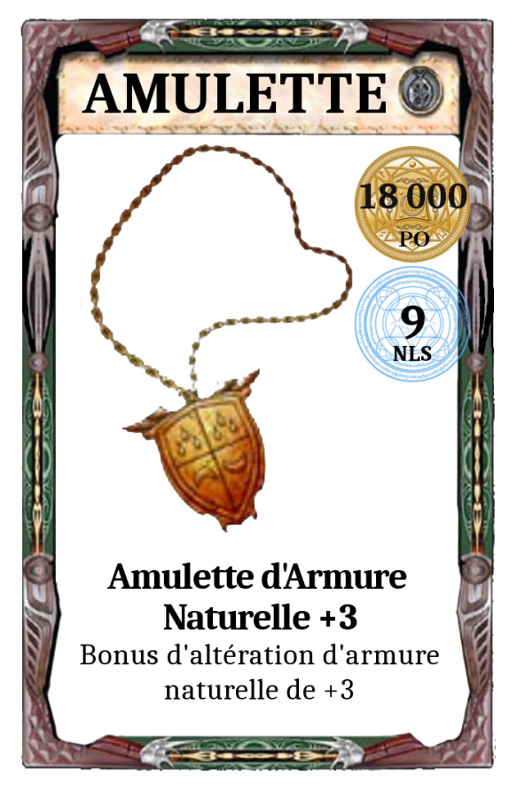 Amulette Armure Naturelle +3